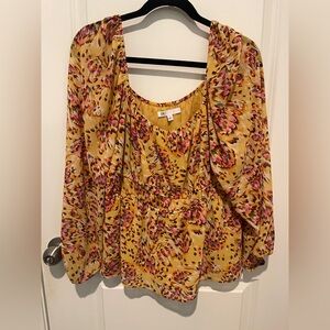 DR2 Women's Vibrant Yellow and Pink Blouse